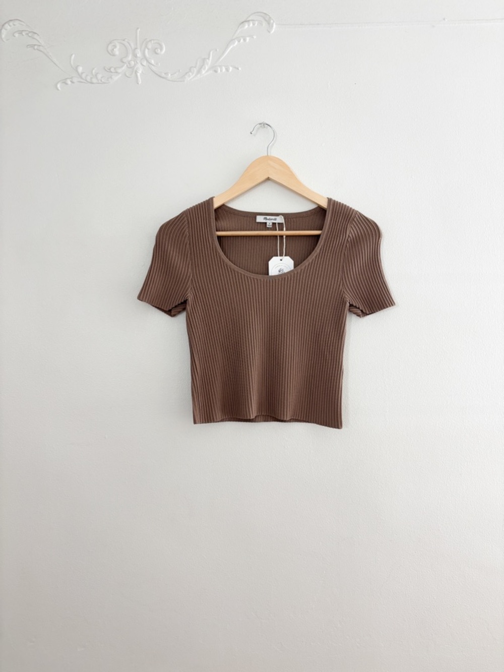 Madewell Brown Ribbed Top - Picture 5 of 7